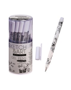 Ручка гелевая SKETCH&ART UniWrite.WHITE, 0,8 мм, белый Brunovisconti