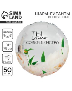 Воздушный шар фольгированный 31" «Совершенство», круг, набор 50 шт. Leti