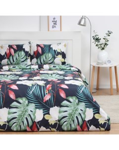 Постельное бельё 2 сп Magical tropics 175*215см,180*215см,50*70см-2 шт, полисатин, 80 г/м² Экономь и я