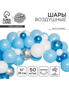 Гирлянда из воздушных шаров «Органик сине-голубой», длина 2,5 м Страна карнавалия