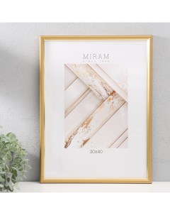 Фоторамка пластик "МИРАМ" 30х40 см, 411 золото (пластиковый экран) Miram