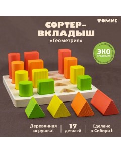 Логический игровой набор «Сортер-вкладыш. Геометрия» 17 деталей Томик