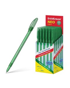 Ручка шариковая Neo Original, игольчатый узел 0,7 мм, чернила зелёные Erichkrause