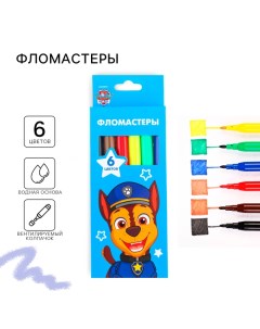 Фломастеры, 6 цветов, в картонной коробке, Paw Patrol Artfox study