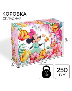 Подарочная коробка, складная «Цвети»,16х23х7.5 см, Минни Маус Disney