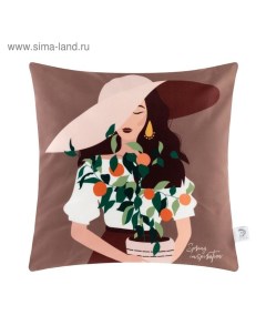 Наволочка декоративная «Spring inspiration» 40х40 см, 100% п/э, велюр Этель