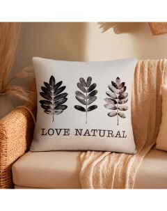 Наволочка декоративная Natural print (вид 1), 40 х 40 см, 100% хлопок Этель