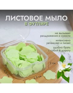 Мыло листовое, в пластинах, 72 (± 2) шт, в футляре, цвет зелёный Onlitop