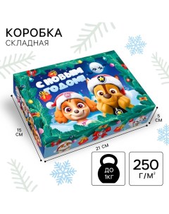 Коробка подарочная, 21х15х5 см, Щенячий патруль Paw patrol