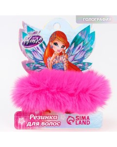 Резинка для волос, розовая,пушистая "Блум" Winx