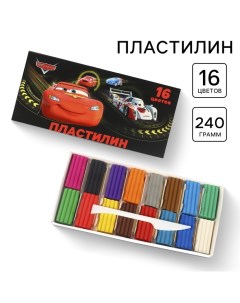 Пластилин 16 цветов 240 г "Тачки" Disney