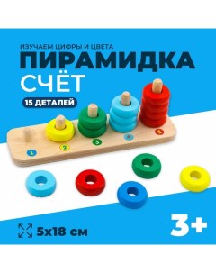 Пирамидка «Счеты», 15 деталей Alatoys