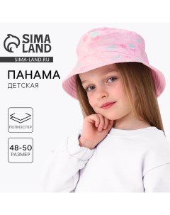 Панама детская для девочки «Цветочки», цвет розовый, р-р 48-50 Overhat kids