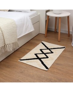 Ковер Tufting zigzag 50х80 ± 3 см, 1500 гр/м2, 70% хлопок, 30% полиэстер Этель