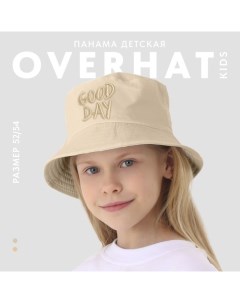 Панама детская для девочки Good day, цвет бежевый, р-р 54 Overhat kids