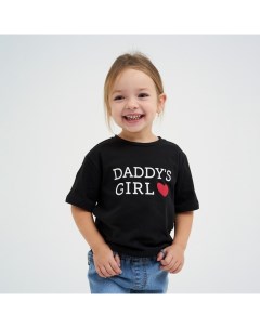 Футболка детская "Daddy's girl" р.34 (122-128), черный Kaftan