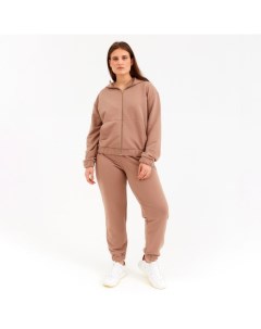 Костюм женский (толстовка, брюки) : Casual collection цвет бежевый, размер 48 Minaku