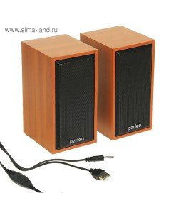 Компьютерные колонки CABINET PF-84, 2.0, 2х3 Вт, Jack 3.5 мм, USB, дерево Perfeo