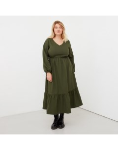 Платье женское миди plus-size, р.50, хаки Mist