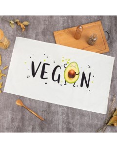 Полотенце "Vegan" 40х73 см, 100% хлопок, саржа 190 гр/м2 Этель