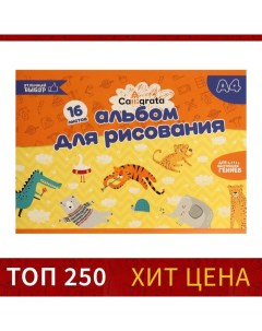 Альбом для рисования А4, 16 листов на скрепке, обложка мелованная бумага 120 г/м?, внутренний блок о Calligrata