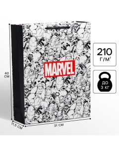 Пакет подарочный, 31х40х11.5 см, упаковка, Мстители Marvel