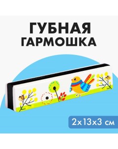 Губная гармошка «Курочка», размер 2?13?3 см, цвет белый Лесная мастерская