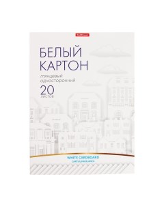 Картон белый А4, 20 листов, мелованный односторонний, 170 г/м2,, в папке, схема поделки Erichkrause