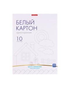 Картон белый А4, 10 листов, немелованный, односторонний, 170 г/м2,, на клею, схема поделки Erichkrause