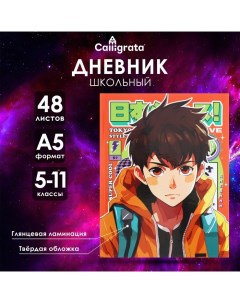 Дневник для 5-11 классов "Техно эстетика", твёрдая обложка, глянцевая ламинация, 48 листов Calligrata