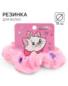 Резинка для волос "Сердечки", розовая, 11 см, Коты аристократы Disney