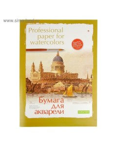 Бумага для акварели А2, 8 листов "Профессиональная", бумага Гознак, 200 г/м2 Альт