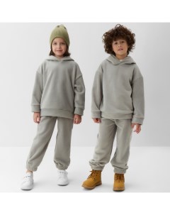 Костюм (худи и брюки) детский : Fleece Soft, цвет графит, рост 128 см Minaku