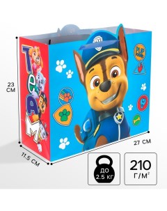 Пакет подарочный, 23х27х11 см, упаковка, Щенячий патруль Paw patrol