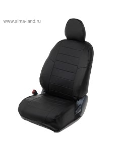 Авточехлы для Skoda Octavia A7, без подлокотника, 2013-2017, черный, экокожа, набор Seintex