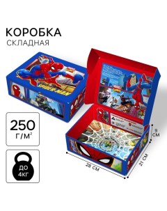 Подарочная коробка складная с игрой внутри, 28 х 21 х 9 см, Человек-паук Marvel