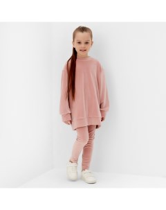 Костюм детский (свитшот, лосины) Plushy р.32 (110-116), розовый Kaftan