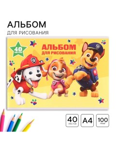 Альбом для рисования на скрепке, А4, 40 листов Paw patrol