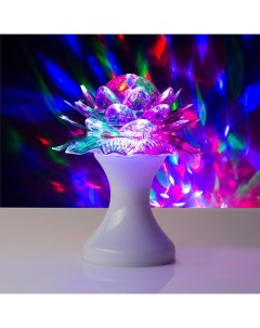 Ночник проектор «Цветок» 12.5 см, свечение RGB, 220 В, белый Luazon lighting