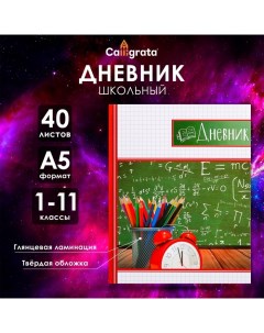 Дневник универсальный для 1-11 классов, "Школьная доска", твердая обложка 7БЦ, глянцевая ламинация,  Calligrata