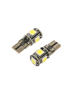 Автомобильная лампа, светодиодная, T10 W5W, 12 В, 5 SMD-5050, набор 2 шт Cartage