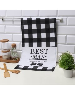 Полотенце кух."" Best man black 35х60 см, 100% хл, 160г/м2 Доляна