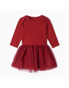 Боди с юбкой Cherry Red, рост 86-92, вишневый Крошка я