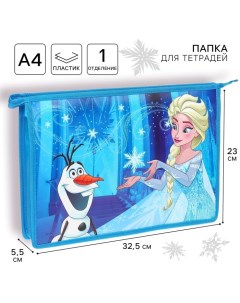 Папка пластиковая для тетрадей А4, на молнии, Холодное сердце Disney