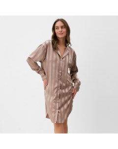 Сорочка женская Silk "Полоса" размер 52-54, пудровый Kaftan