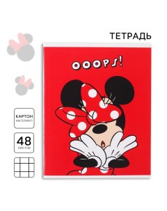 Тетрадь 48 листов в клетку, картонная обложка, Минни Маус Disney