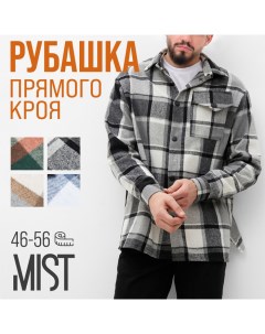 Рубашка мужская в клетку, размер 56, черный/белый Mist