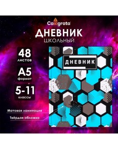 Дневник для 5-11 классов, "Абстракция", твердая обложка 7БЦ, матовая ламинация, 48 листов Calligrata