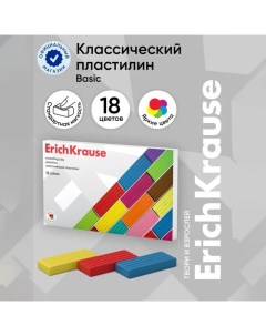 Пластилин 18 цветов, 288 г, "Классический", в картонной упаковке Erichkrause