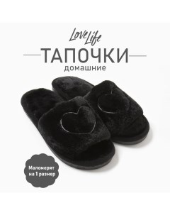 Тапочки женские с открытым носом, размер 38-39, чёрный Lovelife